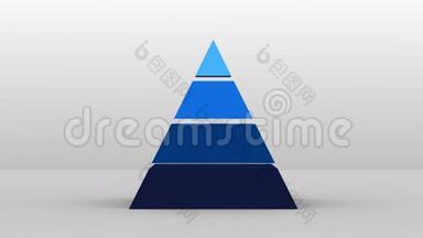 3D金字塔形状与四层，矢量信息图。